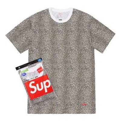 Supreme Ss19 X Hanes Leopard Tagless S (2 Pack) Tee In Gray