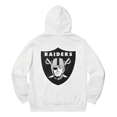Supreme Ss19 X Nfl Raiders 47 Hooded Sweatshirt In White