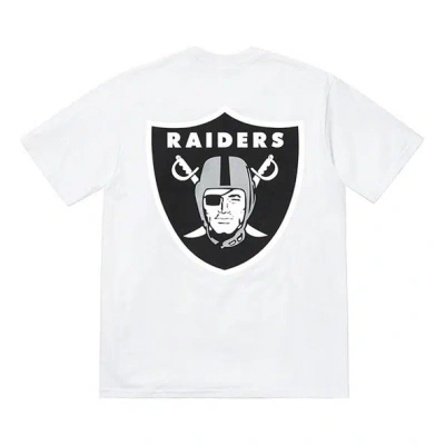 Supreme Ss19 X Nfl Raiders 47 Pocket Tee Crossover Short Sleeve Unisex White