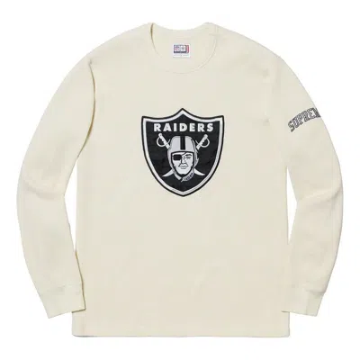 Supreme Ss19 X Nfl X Raiders X '47 Thermal Tee In Neutral