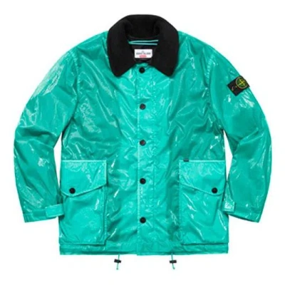 Supreme Ss19 X Stone Island New Silk Light Jacket In Green