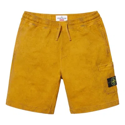 Supreme Ss19 X Stone Island Sweatshort Crossover Cargo Shorts Unisex Yellow