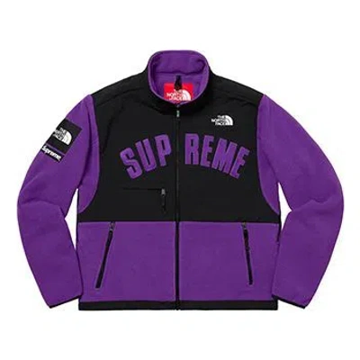 Supreme Ss19 X The North Face Arc Logo Denali Fleece Jacket Purple