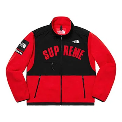 Supreme Ss19 X The North Face Arc Logo Denali Fleece Jacket Red In Multi