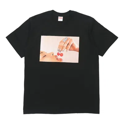 Supreme Ss20 Week 1 Cherries Tee Cherry Round Neck Short Sleeve Unisex Black