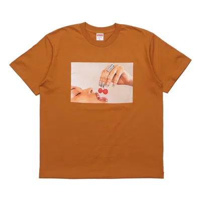 Supreme Ss20 Week 1 Cherries Tee Cherry Short Sleeve Unisex Orange In Brown