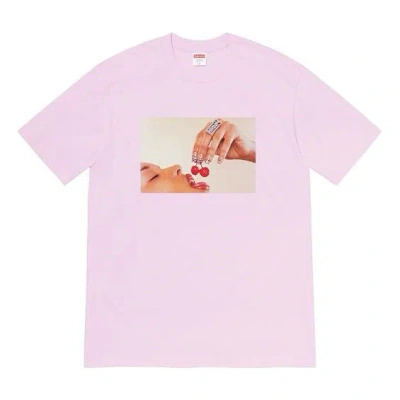 Supreme Ss20 Week 1 Cherries Tee Cherry Short Sleeve Unisex Purple In Pink