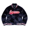Supreme Ss20 Week 1 Faux Fur Varsity Jacket In Blue