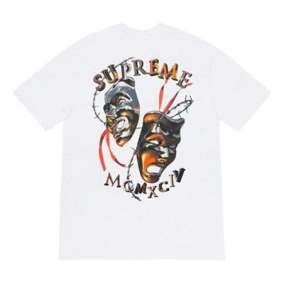 Supreme Ss20 Week 1 Laugh Now Tee Thorns Smiling Face Printing Short Sleeve Unisex White