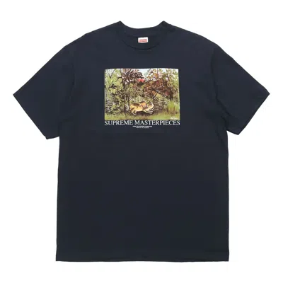 Supreme Ss20 Week 1 Masterpieces Tee Landscape Printing Short Sleeve Unisex Navy Blue