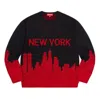 Supreme Ss20 Week 1 New York Sweater City Pullover Knit Unisex Black Red In Multi