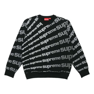 Supreme Ss20 Week 1 Radial Crewneck Logo Full Print Round Neck Unisex Black