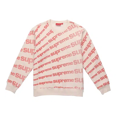 Supreme Ss20 Week 1 Radial Crewneck Logo Full Print Round Neck Unisex Pink