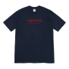 Supreme Ss20 Week 1 Shop Tee Classic Logo Short Sleeve Unisex Navy Blue