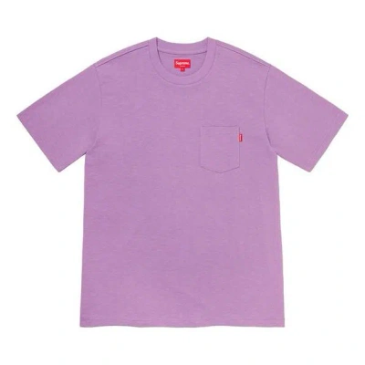 Supreme Ss20 Week 1 S/s Pocket Tee Basic Short Sleeve Unisex Purple T-shirt