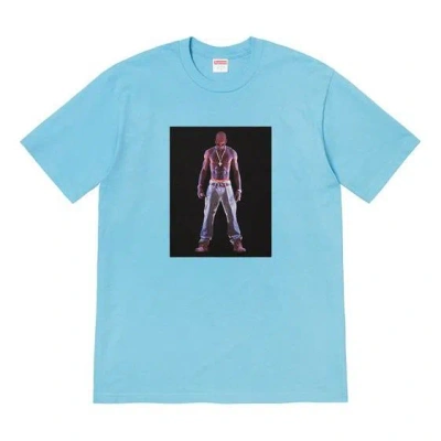 Supreme Ss20 Week 1 Tupac Hologram Tee Virtual Characters Short Sleeve Unisex Blue