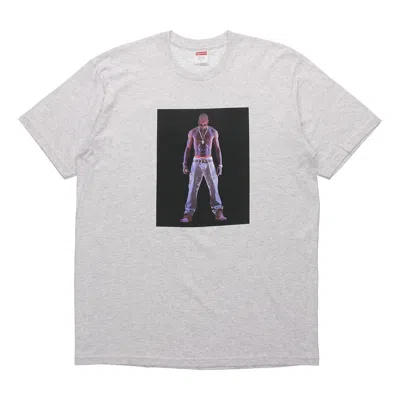 Supreme Ss20 Week 1 Tupac Hologram Tee Virtual Characters Short Sleeve Unisex Gray