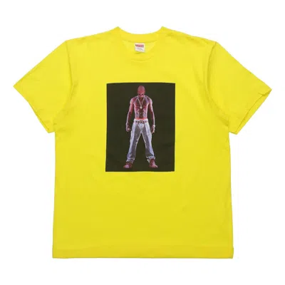 Supreme Ss20 Week 1 Tupac Hologram Tee Virtual Characters Short Sleeve Unisex Yellow