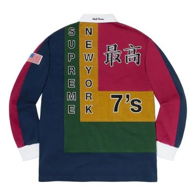 Supreme Ss20 Week 2 7s Rugby Long Sleeves Polo Shirt Unisex Blue In Brown
