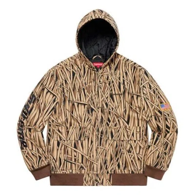 Supreme Ss20 Week 2 Canvas Hooded Work Jacket In Brown