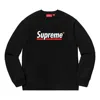 Supreme Ss20 Week 2 Underline Crewneck Logo Round Neck Pullover Unisex Black