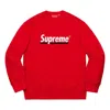 Supreme Ss20 Week 2 Underline Crewneck Logo Round Neck Pullover Unisex Red