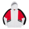 Supreme Ss20 Week 3 Color Blocked Zip Up Hooded Sweatshirt In White
