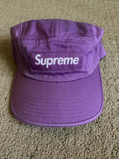 Pre-owned Supreme Ss22 Washed Chino Twill Camp Cap Purple