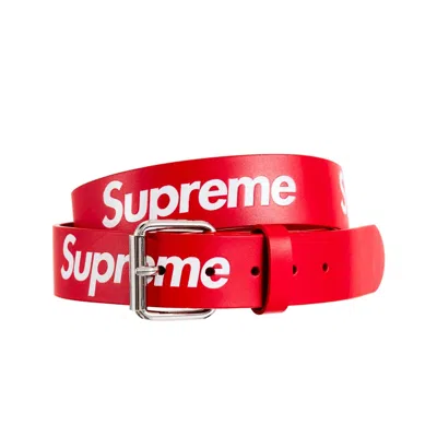 Pre-owned Supreme Ss22 Week 13 Repeat Leather Belt Red