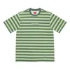 Supreme Ss22 Week 14 Reverse Stripe S/s Top Round Neck Short Sleeve Unisex In Green