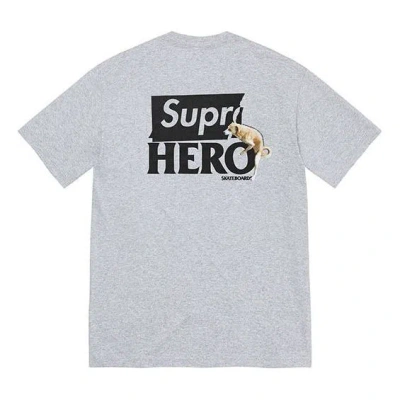 Supreme Ss22 Week 17 Antihero Dog Tee Puppy Alphabet Logo Printing Round Neck Short Sleeve Unisex In Gold
