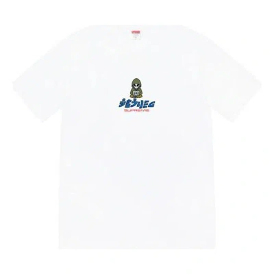 Supreme Ss22 Week 8 Alien Tee Round Neck Pullover Pattern Cartoon Printing Short Sleeve Unisex In White