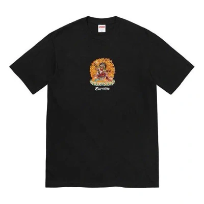 Supreme Ss22 Week 8 Person Tee Cartoon Alphabet Printing Round Neck Short Sleeve Unisex In Black