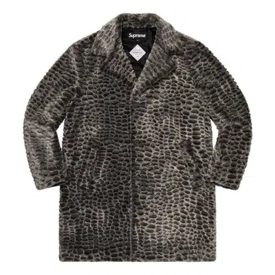 Supreme Ss23 Week 2 Croc Faux Fur Overcoat 'black'