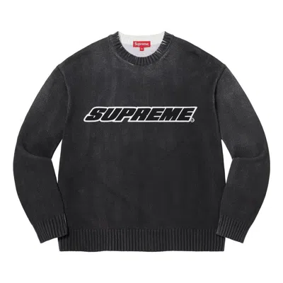 Supreme Ss23 Week 2 Printed Washed Sweater 'black'