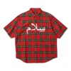 Supreme Ss23 Week6 Arabic Logo Flannel Shirt 'red' In Multi