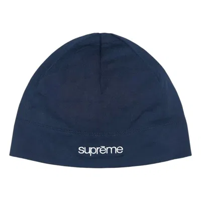 Supreme Ss26 Base Layer Beanie 'navy' In Blue
