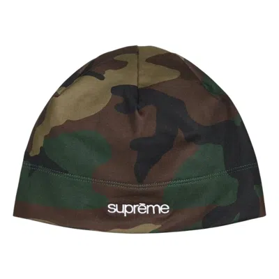 Supreme Ss26 Base Layer Beanie 'woodland Camo' In Multi