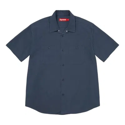 Supreme Ss26 Cigarette S/s Shirt 'navy' In Blue
