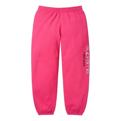 Supreme Ss26 Classic Logo Sweatpant 'bright Fuchsia' In Pink