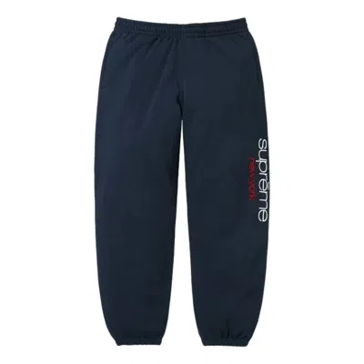 Supreme Ss26 Classic Logo Sweatpant 'navy' In Blue