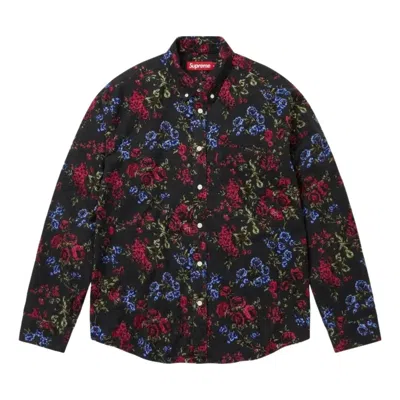 Supreme Ss26 Floral Flannel Shirt 'black'