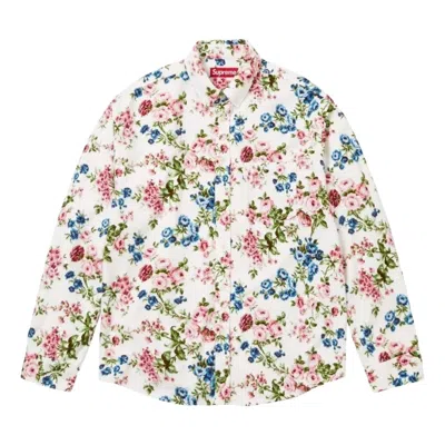 Supreme Ss26 Floral Flannel Shirt 'white'
