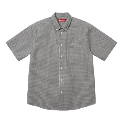 Supreme Ss26 Gingham S/s Shirt 'black' In Gray