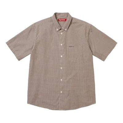 Supreme Ss26 Gingham S/s Shirt 'brown'