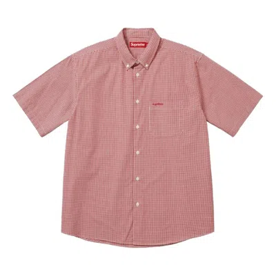 Supreme Ss26 Gingham S/s Shirt 'red' In Pink