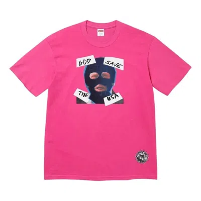 Supreme God Save Us Graphic-print T-shirt In Pink