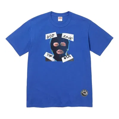 Supreme Graphic-print T-shirt In Blue