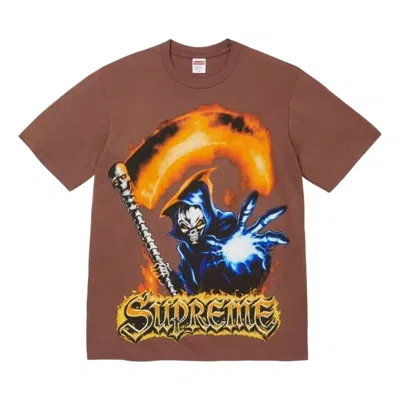Supreme Grim Reaper T-shirt In Brown