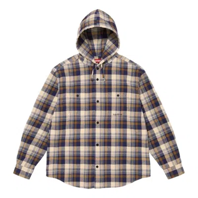 Supreme Ss26 Hooded Flannel Shirt 'brown'